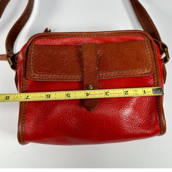 Madewell Leather Camera Crossbody Bag Purse Orange Red and Brown - Picture 10 of 15